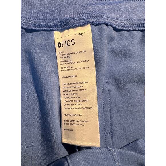 Figs Scrub Pants High Waisted Zamora Joggers Ceil Blue Medical Nurse Doctor Work - Picture 7 of 7